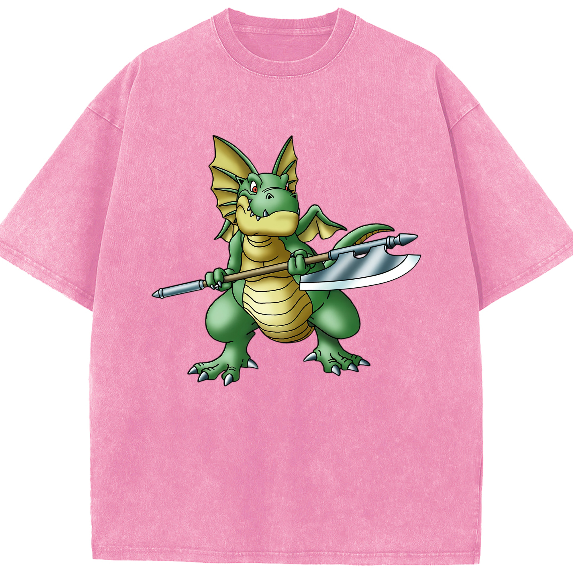 （画像用） ドラゴンクエスト Doragon Kuesuto Dragon Quest 綿100% ヴィンテージ風 半袖Tシャツ（フロントプリント）
